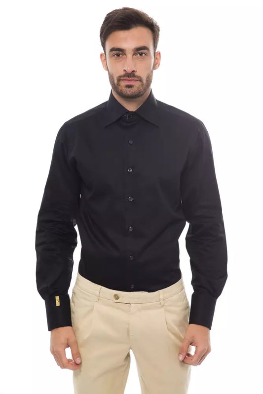 Black Cotton Men Shirt