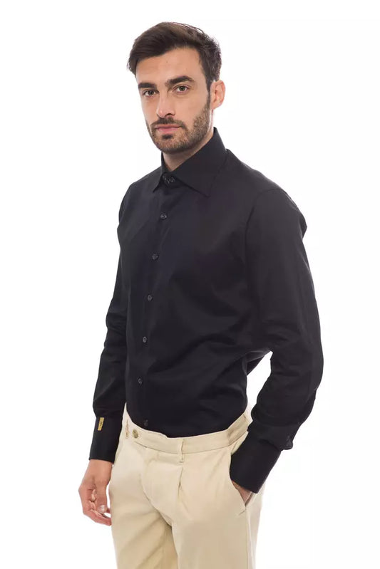 Black Cotton Men Shirt