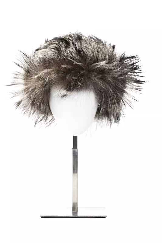 Gray Fox Fur Men Cap