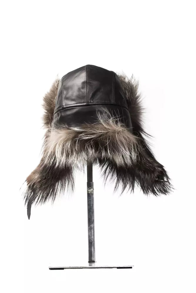 Gray Fox Fur Men Cap
