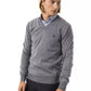 Gray Merino Wool Men Sweater