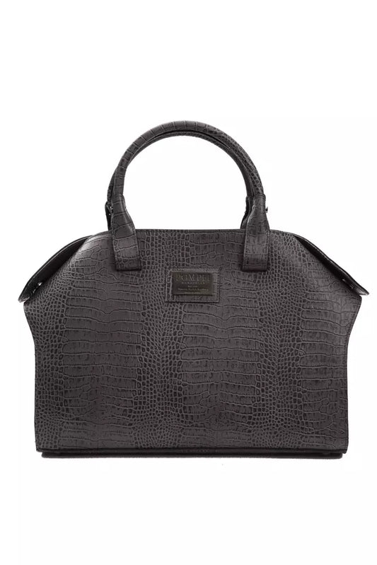 Gray Leather Women Handbag
