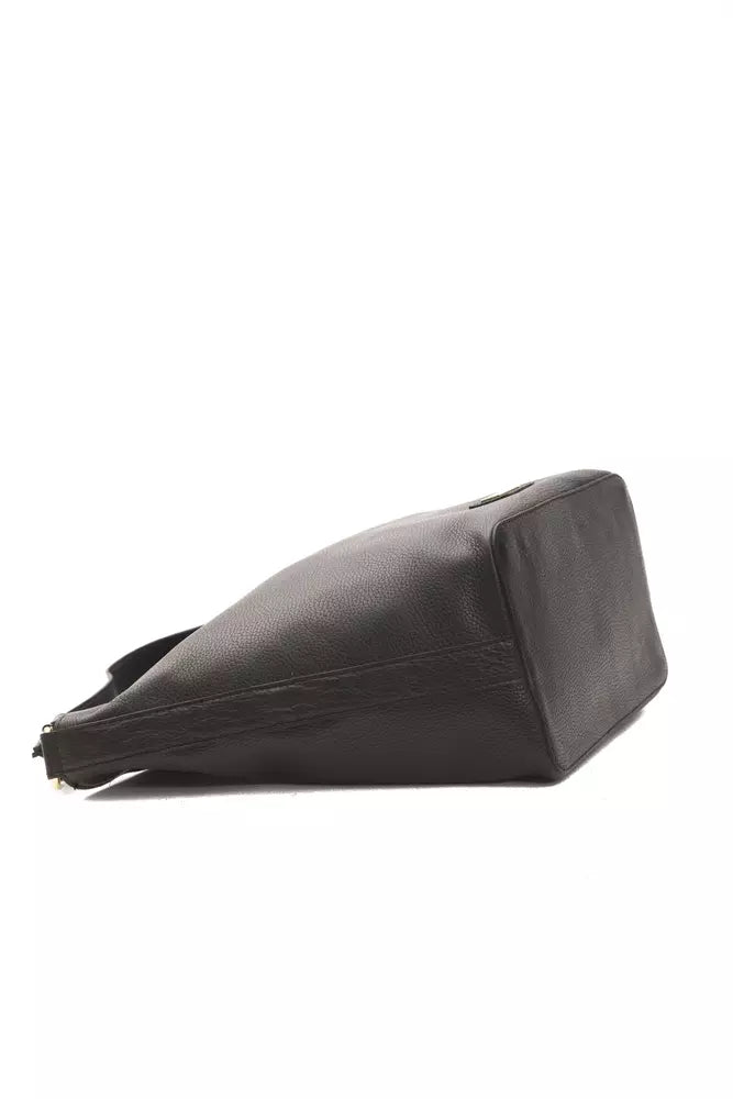 Sleek Black Leather Shoulder Bag