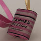 Pink Black Leather Strap Gold Metal Logo Airpods Case
