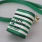 Green Leather Strap Gold Metal Logo Airpods Case