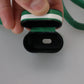 Green Leather Strap Gold Metal Logo Airpods Case
