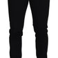 Elegant Black Stretch Cotton Pants