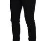 Elegant Black Stretch Cotton Pants
