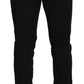 Elegant Black Stretch Cotton Pants