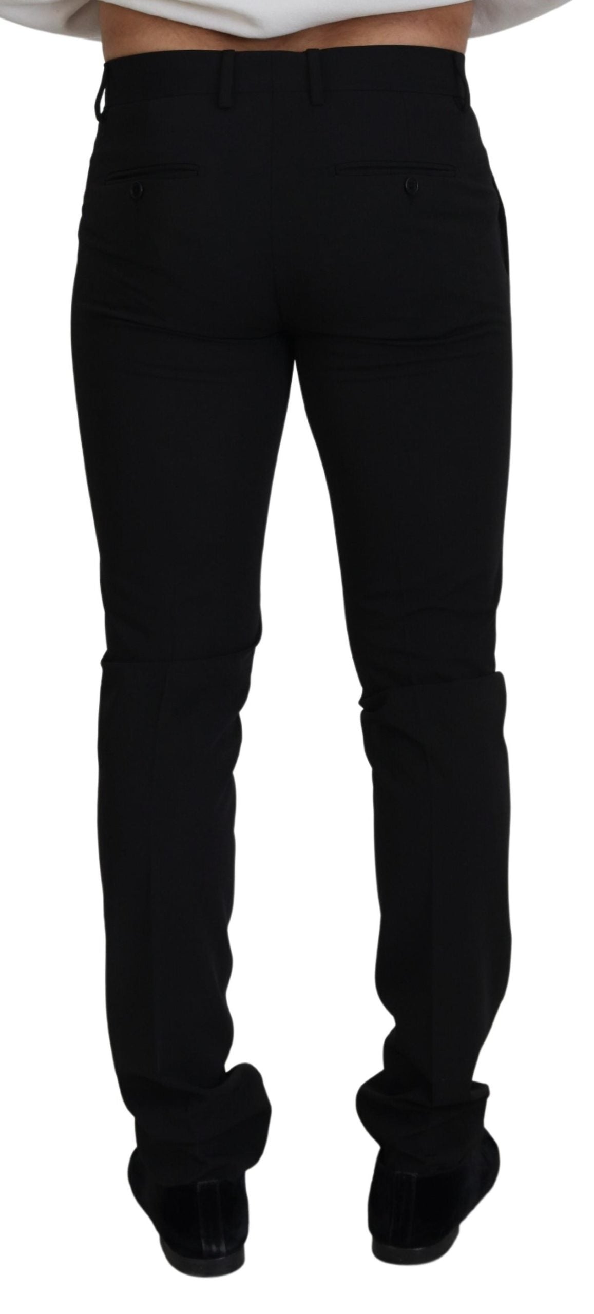 Elegant Black Stretch Cotton Pants