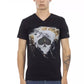 Black Cotton Men T-Shirt