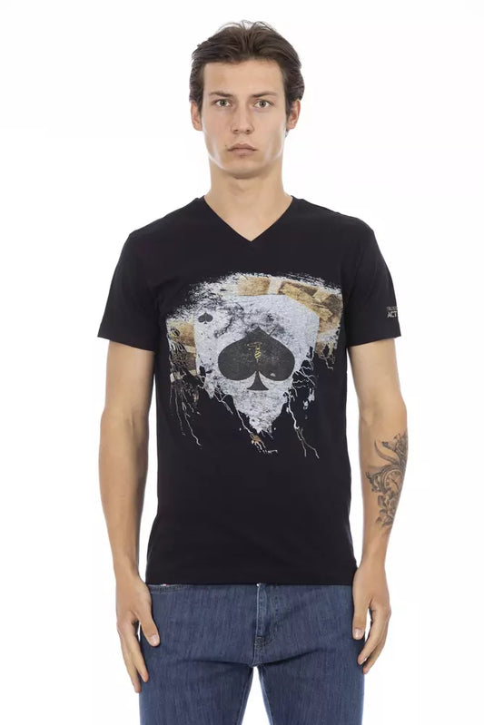 Black Cotton Men T-Shirt