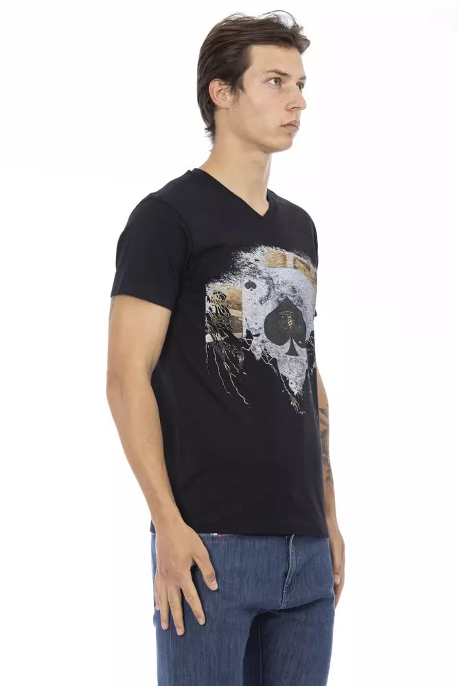 Black Cotton Men T-Shirt