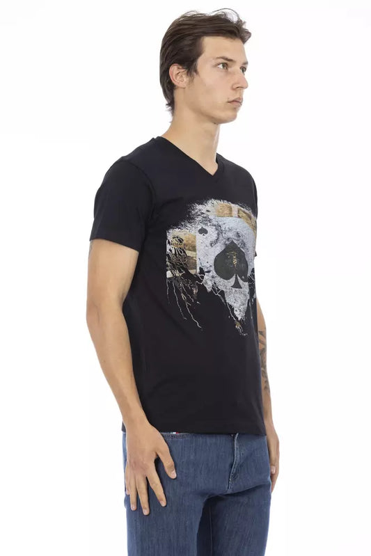 Black Cotton Men T-Shirt