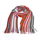 Geometric Pattern Fringed Scarf in Vibrant Tones