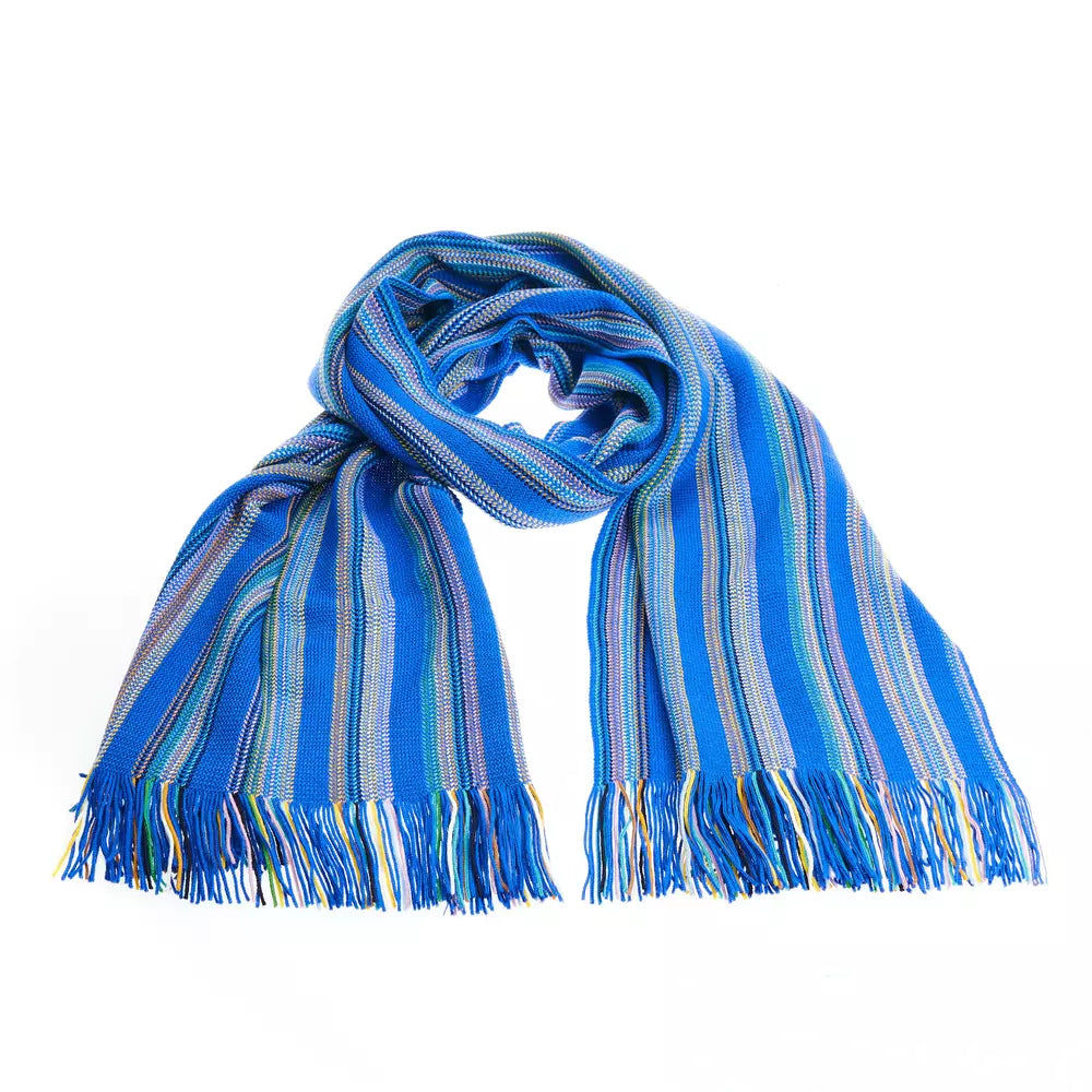 Vibrant Geometric Pattern Fringed Scarf