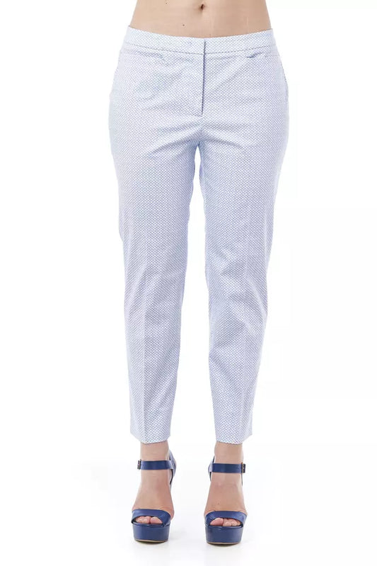 Light-Blue Cotton Women Trouser