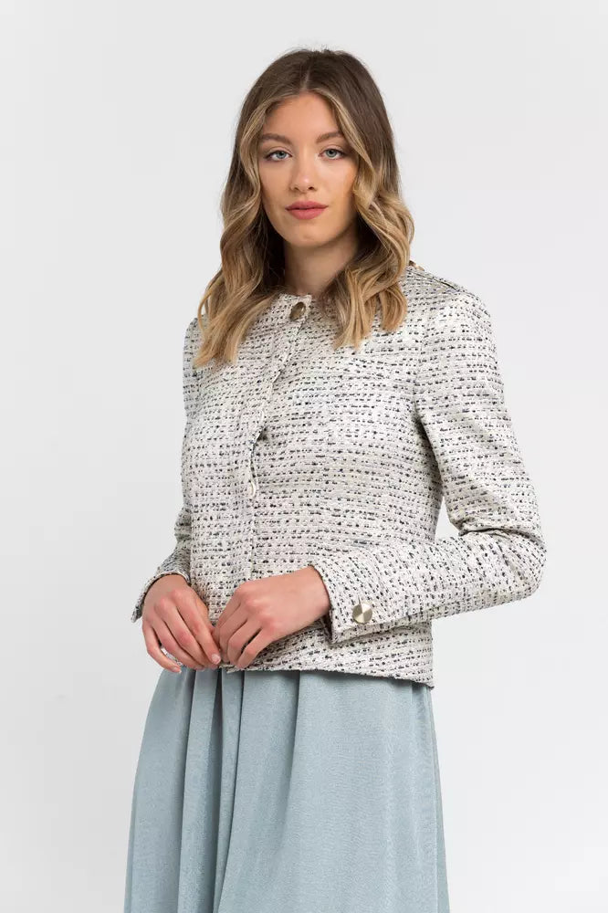 Beige Cotton Women Blazer