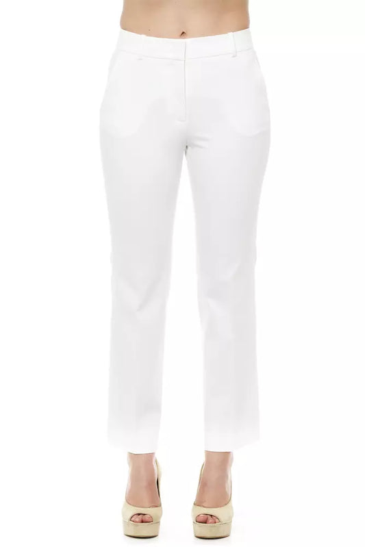 White Cotton Women Trouser