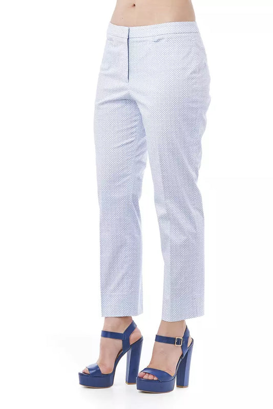 Light-Blue Cotton Women Trouser