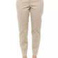 Beige Cotton Women Trouser