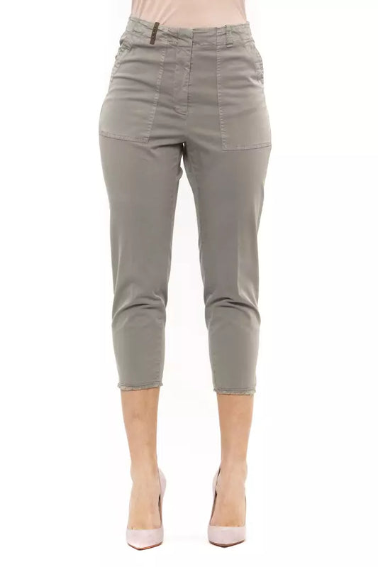 Green Cotton Women Trouser