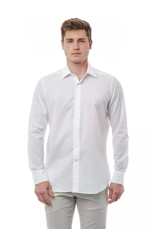 White Cotton Men Shirt