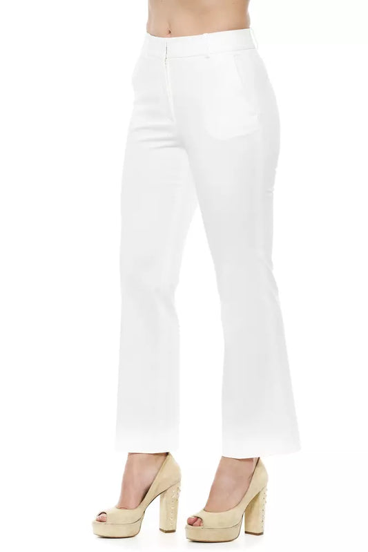 White Cotton Women Trouser