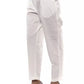 White Cotton Women Ankle Trouser
