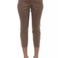 Beige Cotton Women Ankle Pant