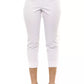 White Cotton Women Ankle Pant
