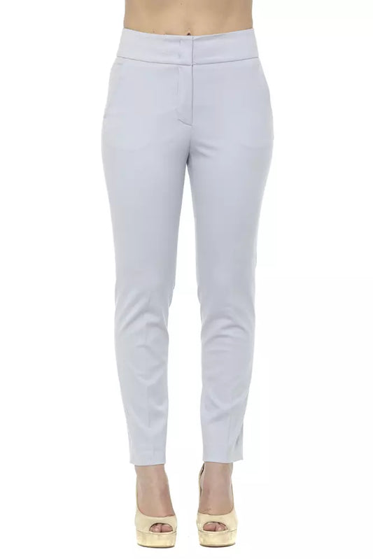 Light-Blue Cotton Women Trouser