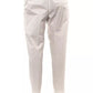 White Cotton Women Ankle Trouser