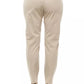 Beige Cotton Women Trouser