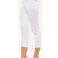 White Cotton Women Ankle Pant