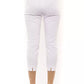 White Cotton Women Ankle Pant