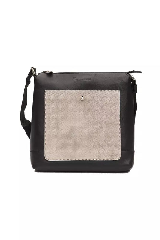Black Leather Men Shoulder Bag