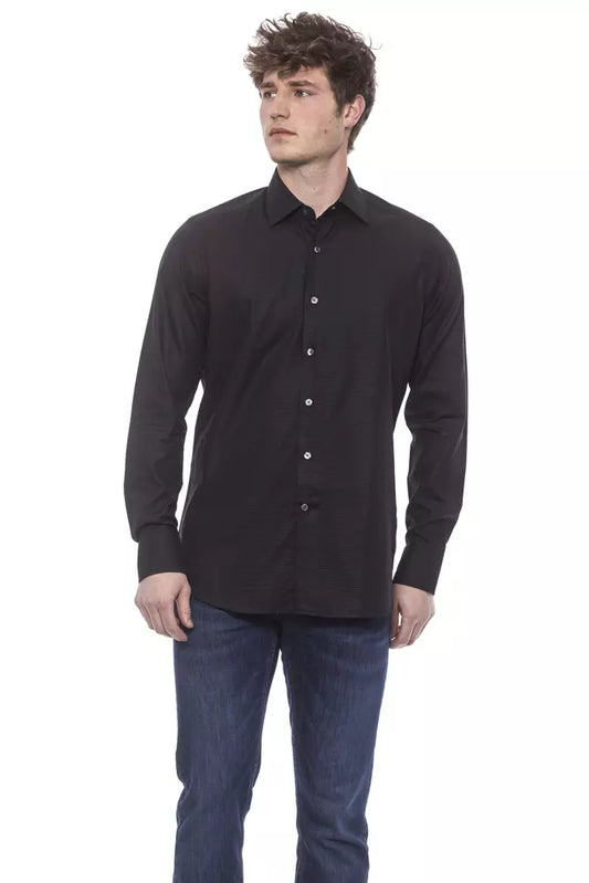 Black Cotton Mens Shirt