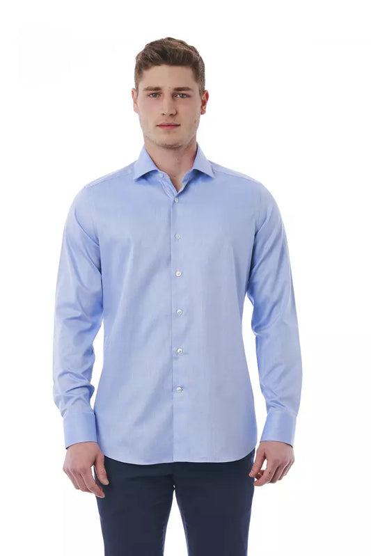 Light-Blue Cotton Men Shirt
