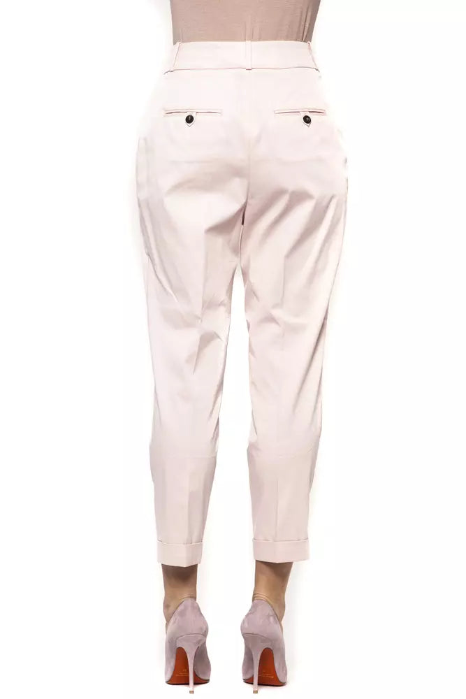Pink Cotton Women Trouser