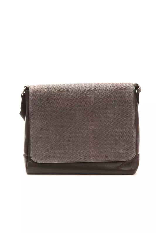 Black Leather Men Messenger Bag