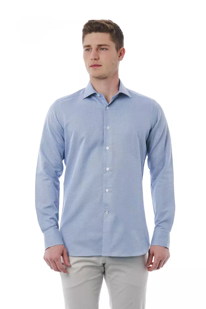 Light Blue Cotton Men Shirt