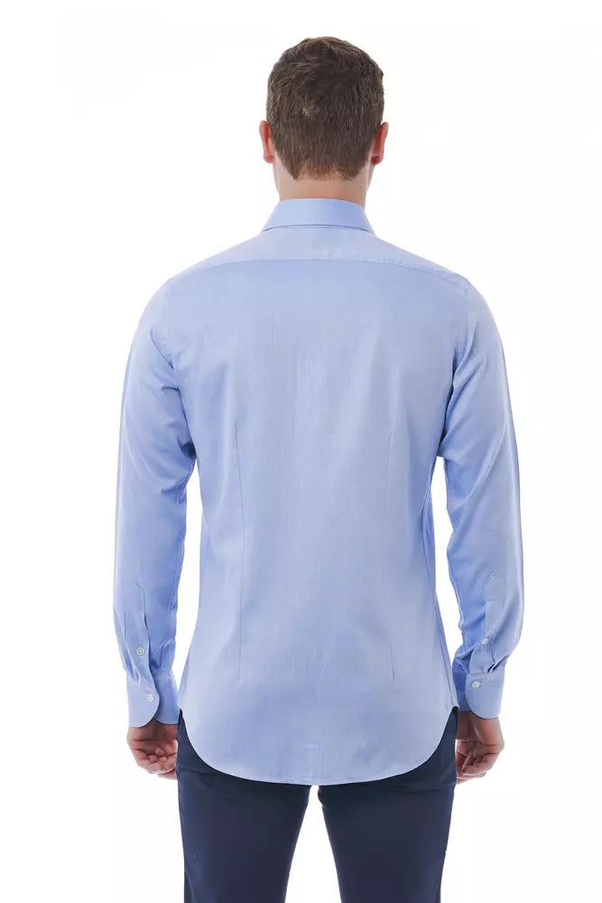 Light-Blue Cotton Men Shirt