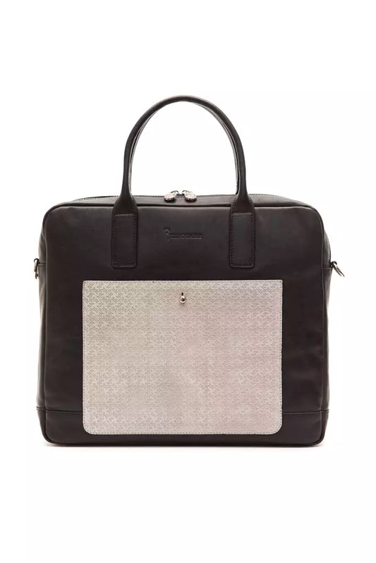 Black Leather Men Messenger Bag