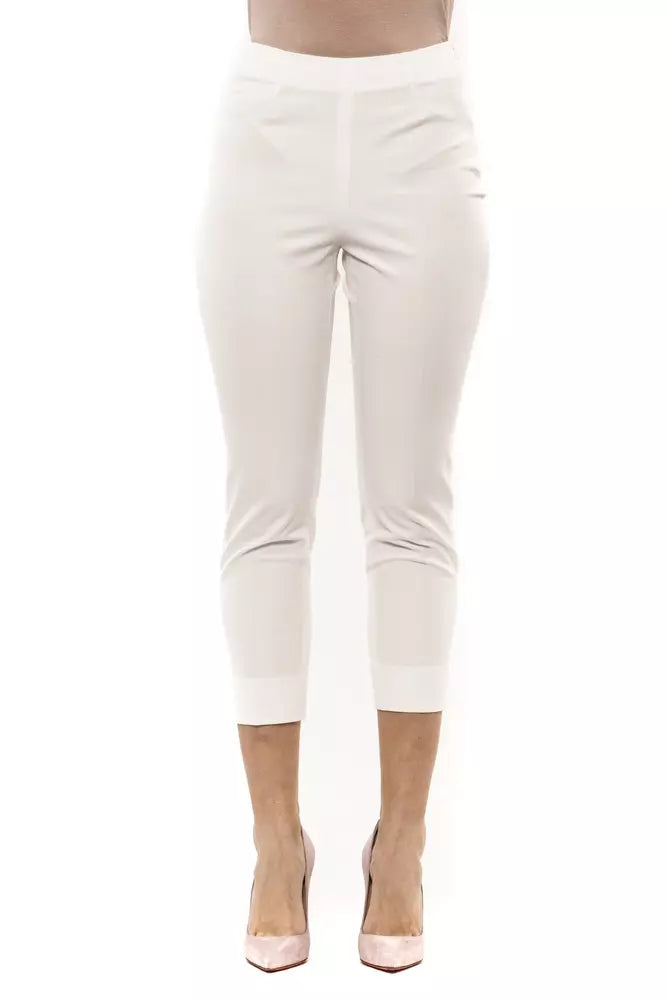 White Cotton Women Trouser