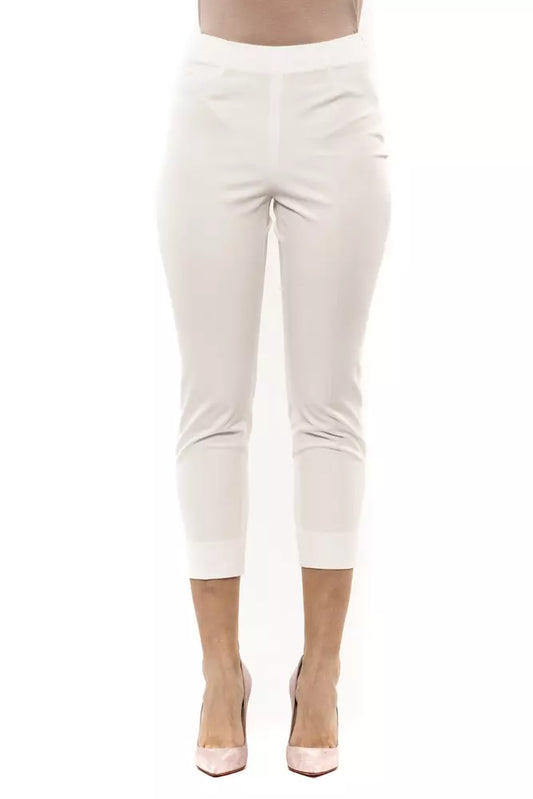 White Cotton Women Trouser