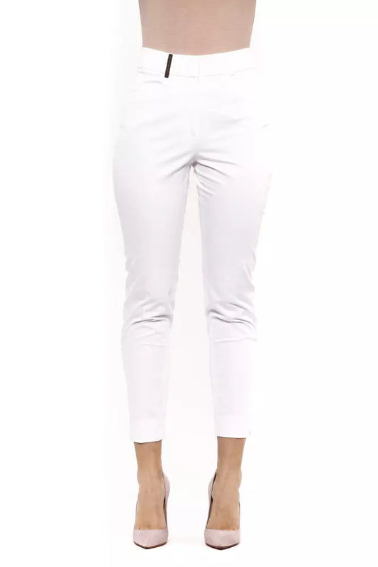 White Cotton Women Trouser