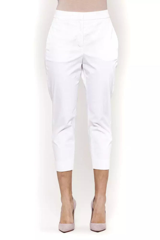White Cotton Women Trouser