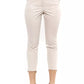 Beige Cotton Women Pants