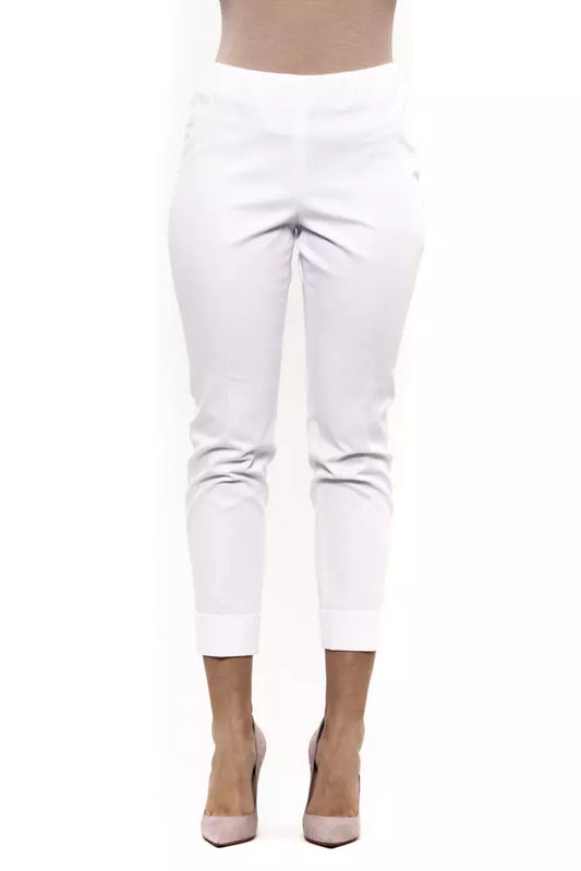 White Cotton Women Trouser